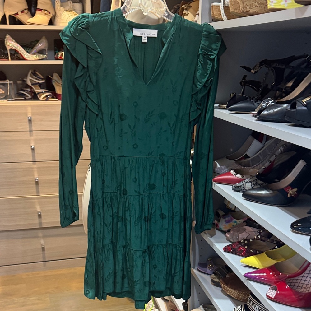 Adelyn Rae Emerald Long Sleeve Dress